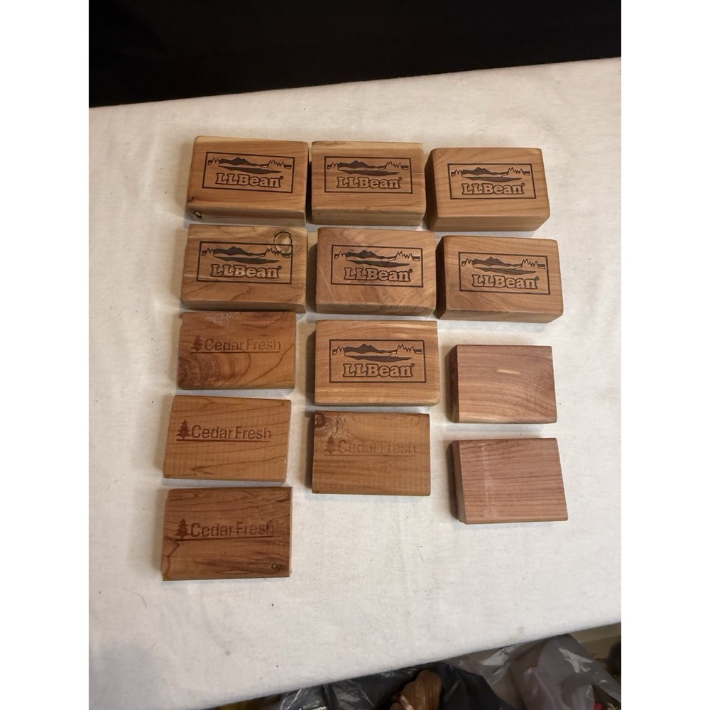 13 LL Bean & Cedar Fresh Wood Blocks Vintage Storage Collectible Rare Bundle